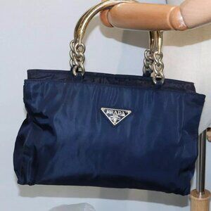 PRADA Hand Bag Nylon Navy Auth